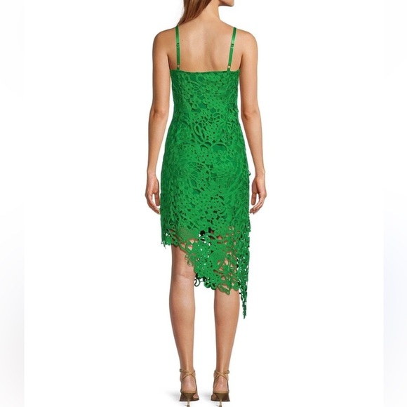 Adelyn Rae Crochet Lace Sleeveless Asymmetrical Hem Dress Small Green NWT - Picture 6 of 16
